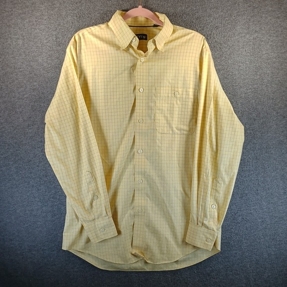 Orvis Shirt Mens M Yellow/Blue Checkered Long Sleeve Button Down‎ - Picture 1 of 10